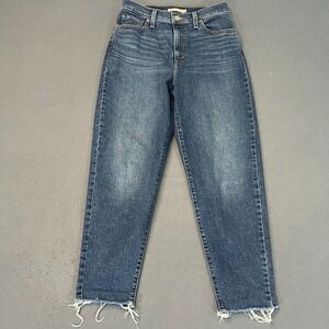 Levi's High Waisted Mom Jeans Womens Size‎ 29 (28W 27L) Raw Hem Stretch Faded